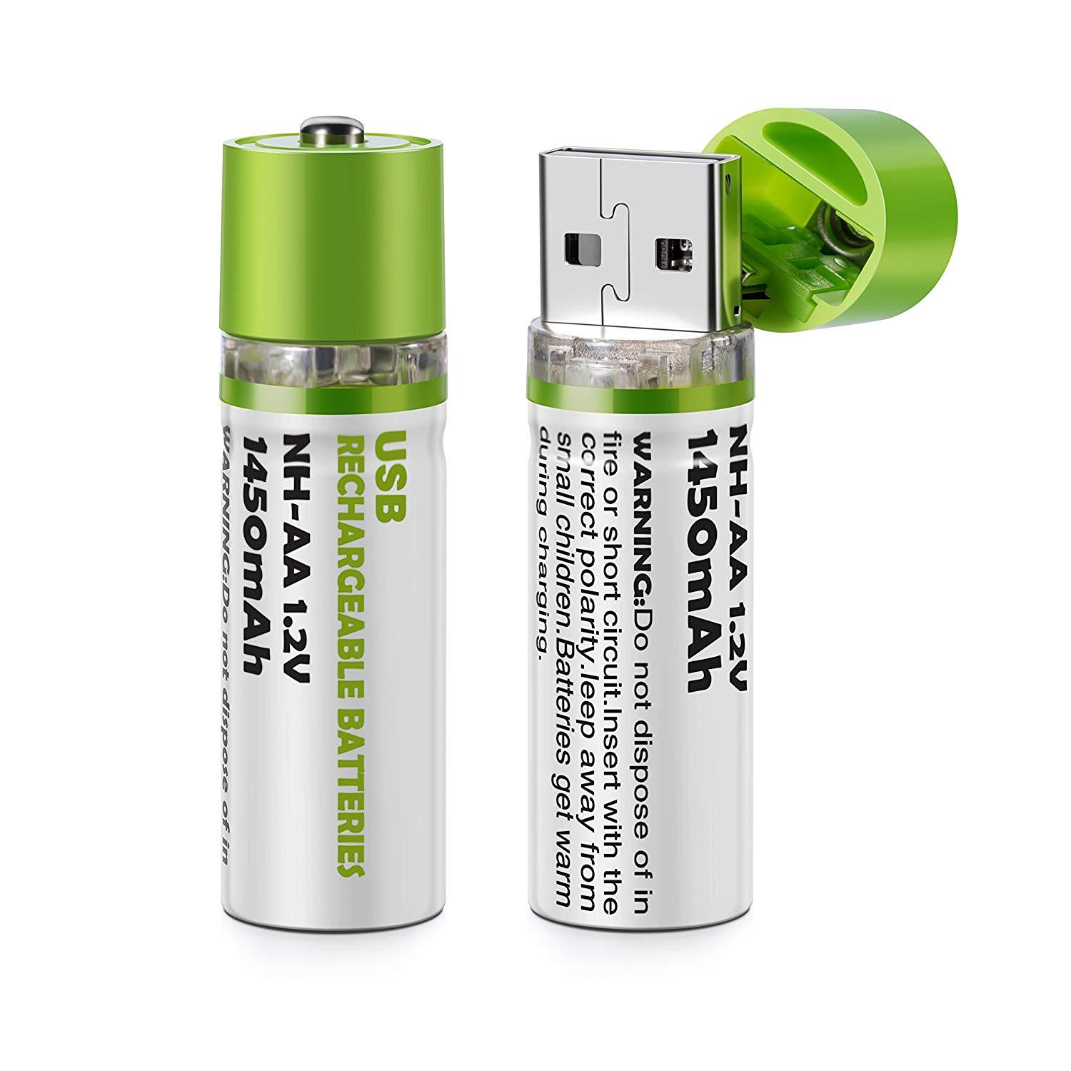 USB Rechargeable AA Batteries