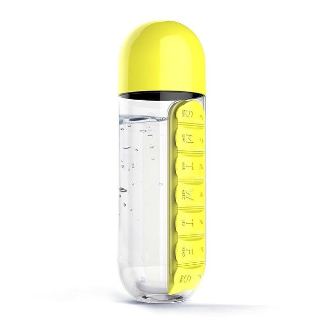 Water Bottle With Daily Pill Box