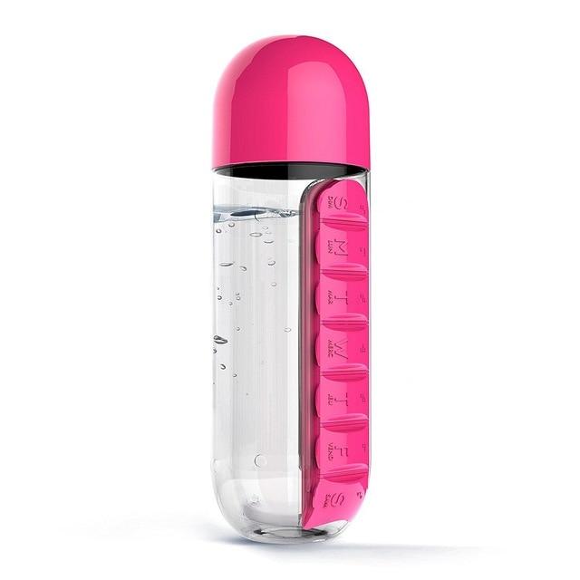 Water Bottle With Daily Pill Box